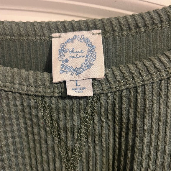 large sage green Becca Boxy Soft Rib Knit Tee - Picture 2 of 3